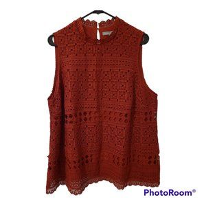 Antrhopologie Cotton Lace Overlay Shell - NWOT - Never Worn